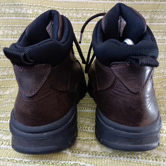 Lands' End Performance Boots Brown Lace Up Leather Ankle Boots Style 68406 Sz 12 - Picture 5 of 11